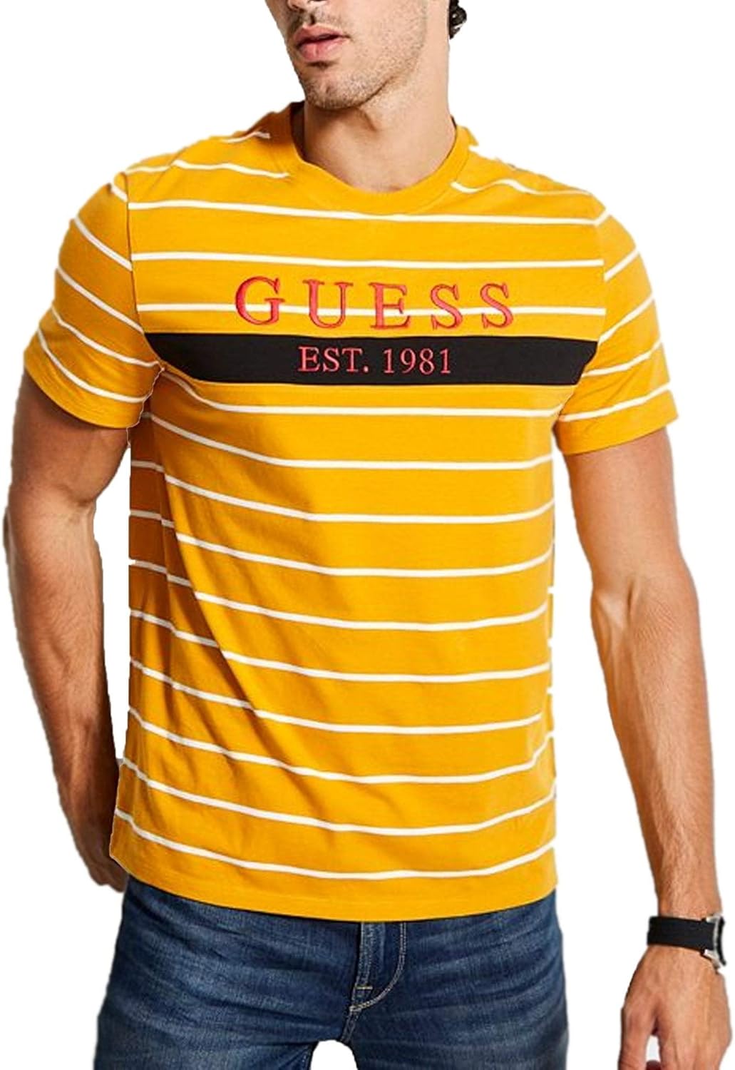 camiseta guess amarilla