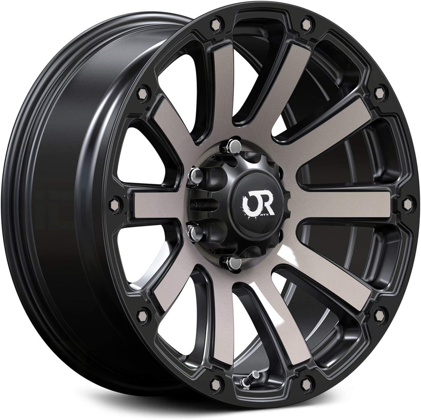 RTX Offroad Panzer Alloy Wheel/Rim Satin Black Machined Face Grey Clear Size 18x9 Inch Bolt Pattern 6x135 Offset 10 Center Bore 87.1 Center Caps included Lug Nuts NOT included (priced individually)
