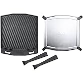 Ooni Cast Iron Dual-Sided Grizzler Plate - 35x32cm Reversible Griddle with Removable Handle and Stainless Steel Trivet, Pre-S