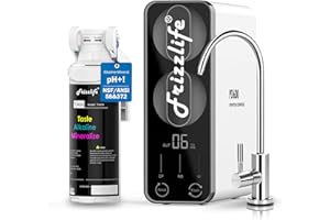 Frizzlife Reverse Osmosis Water Filter - Alkaline Mineral pH+, NSF/ASNI 58&53&42&372 Standard, 600GPD Tankless RO Reverse Osmosis System, Under Sink, 2:1 Pure to Drain, Reduce FPAS/PFOA, PD600-TAM3