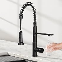 CREA Kitchen Faucets with Water Filter Faucet Buil-in,3 Way ...