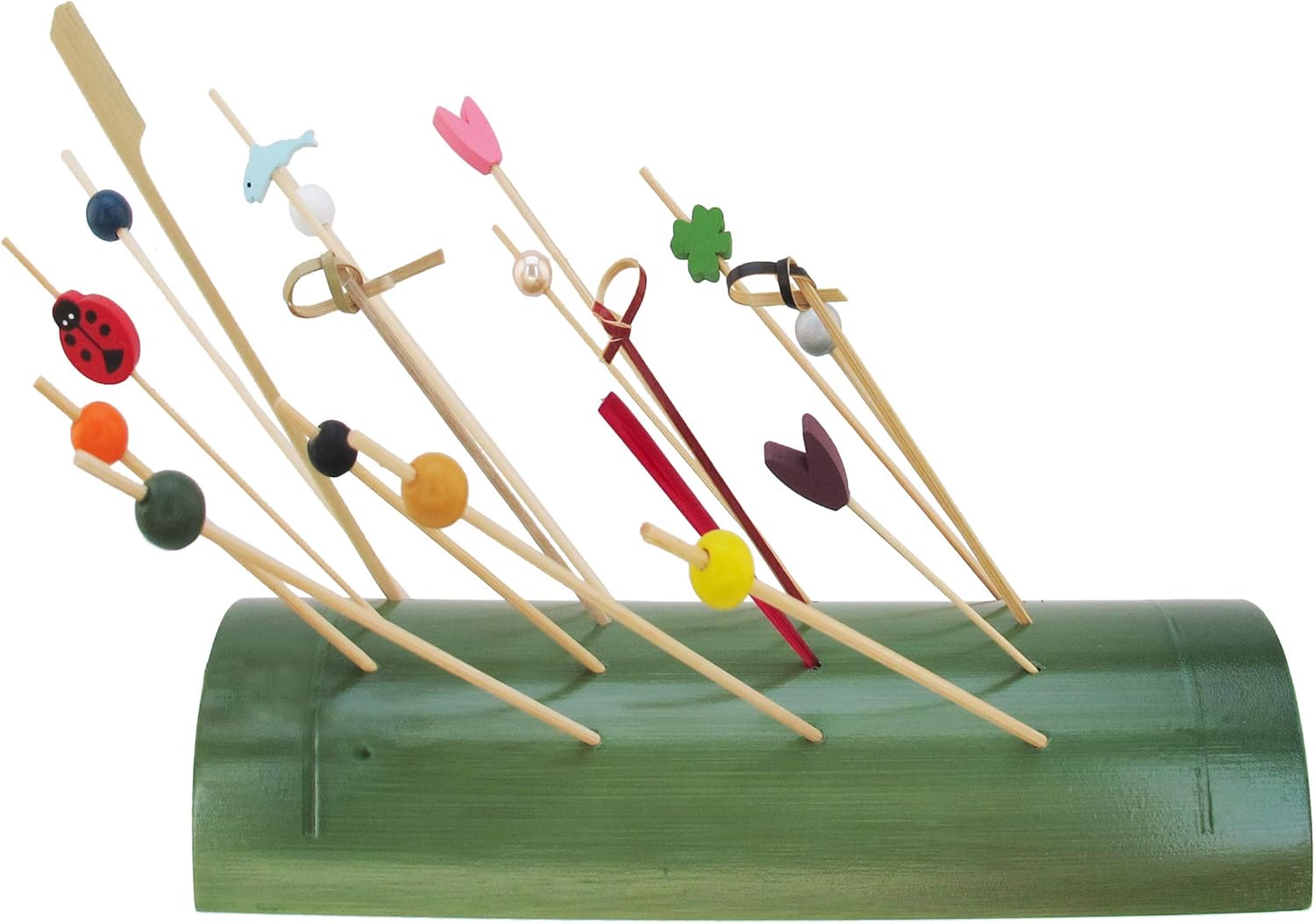 BambooMN 9.84" Bamboo Skewer Holder Food Display Stand