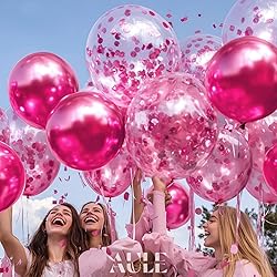 AULE Party Balloons Pack of 42 - Metallic Chrome