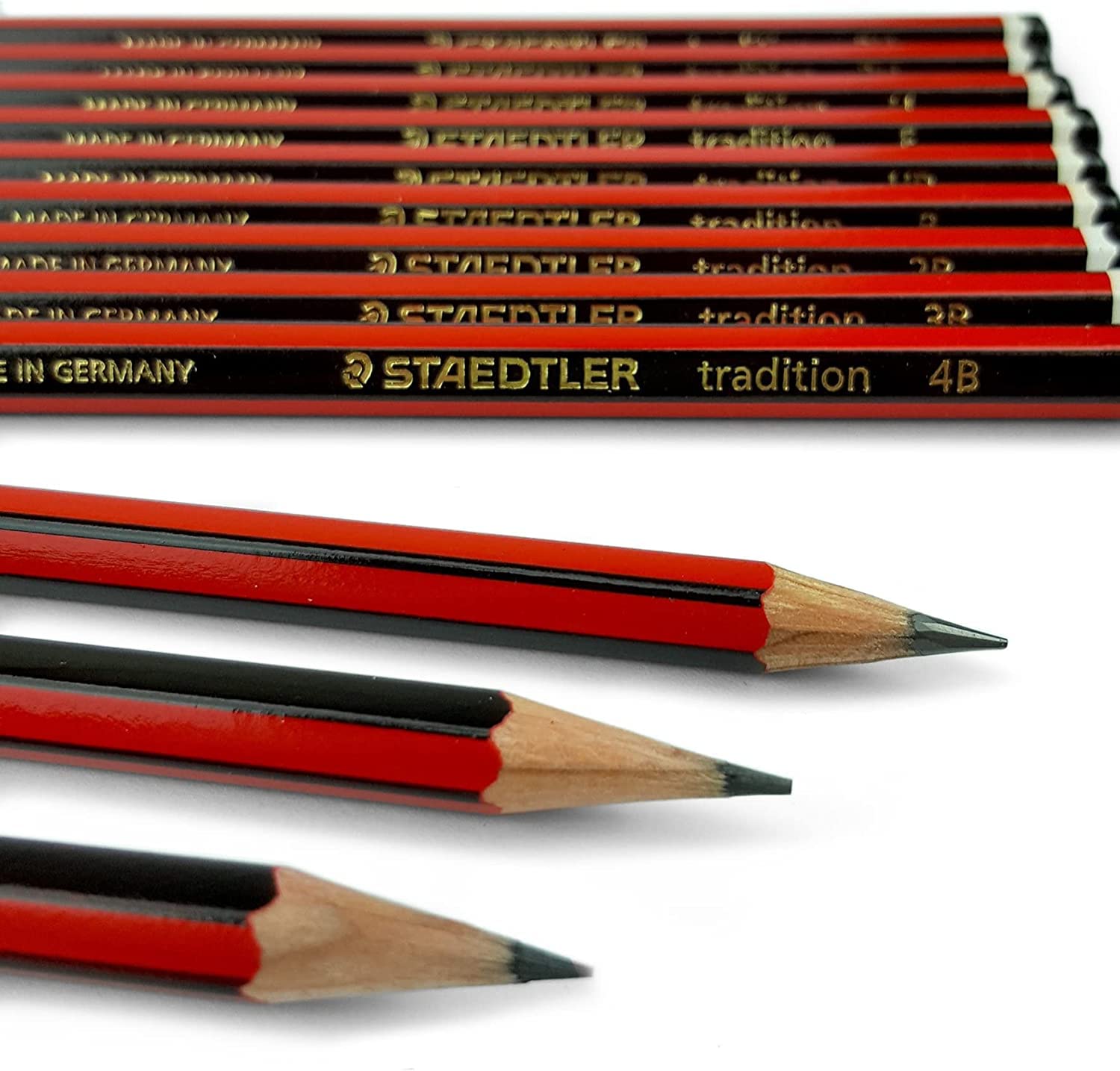STAEDTLER Tradition Pencils Drawing Sketching Art - 6B 5B 4B 3B 2B B HB F H 2H 3H 4H - 12 Grades (12) — image 1