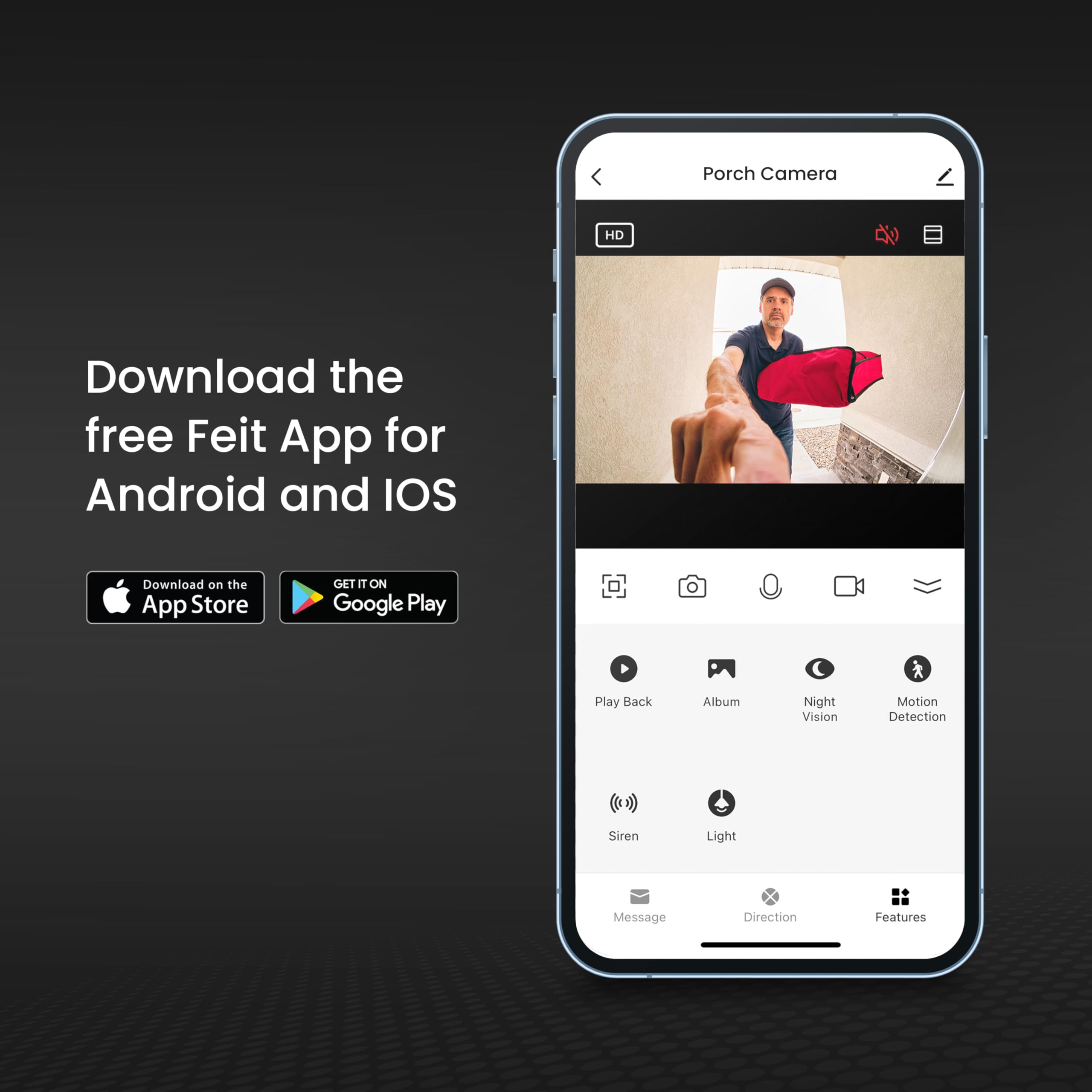 Feit Electric Doorbell Camera, 2.4 GHz WiFi, No Hub, Two-Way Audio, Motion Detection, Night Vision, 1080p HD, Micro SD Card Storage, Wireless Chime Included, Hardwired, CAM/Door/WiFi - View 9