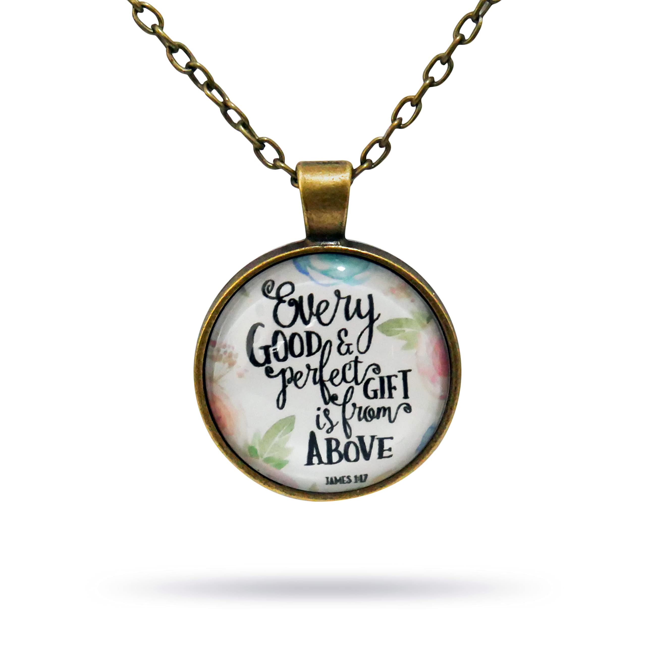 epiphaneia Easter Gift Women's James 1v17 Christian Pendant Necklace. Mom on Mother's Day, Christmas, Birthday, Religious Bible Necklaces