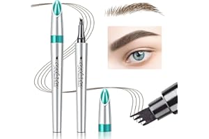 OETUIOW Eyebrow Pencil Eyebrow Microblading Pen - Eyebrow Pen Micro 4 Point Brow Pen Lift & Snatch Eyebrow Eye Makeup Long-Lasting Waterproof & Smudge-proof Natural Eyebrow Hair (Dark Brown)