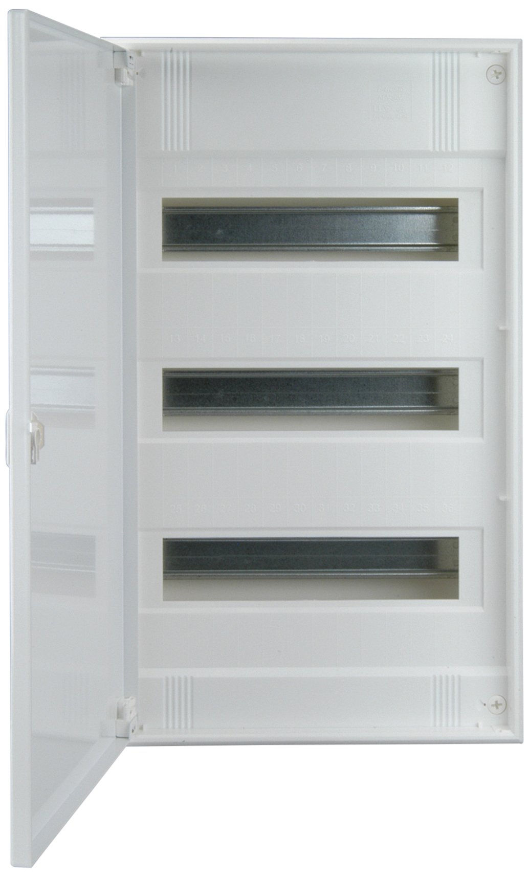 Unitec 47596 Surface-Mounted Electric Junction Box, 3 rows with Steel Door