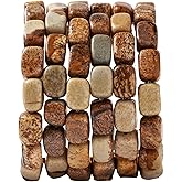 Natural Large Brown Picture Jasper Cube Stone Beads 8x11mm 38cm/str Loose Semi Gemstone Stone Square Beads for Making Bracelets Necklace