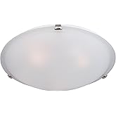 Maxim Malaga-4 Light Flush Mount in Transitional style-20 Inches Wide by 6 inches high-Satin Nickel Finish-Frosted Glass Colo