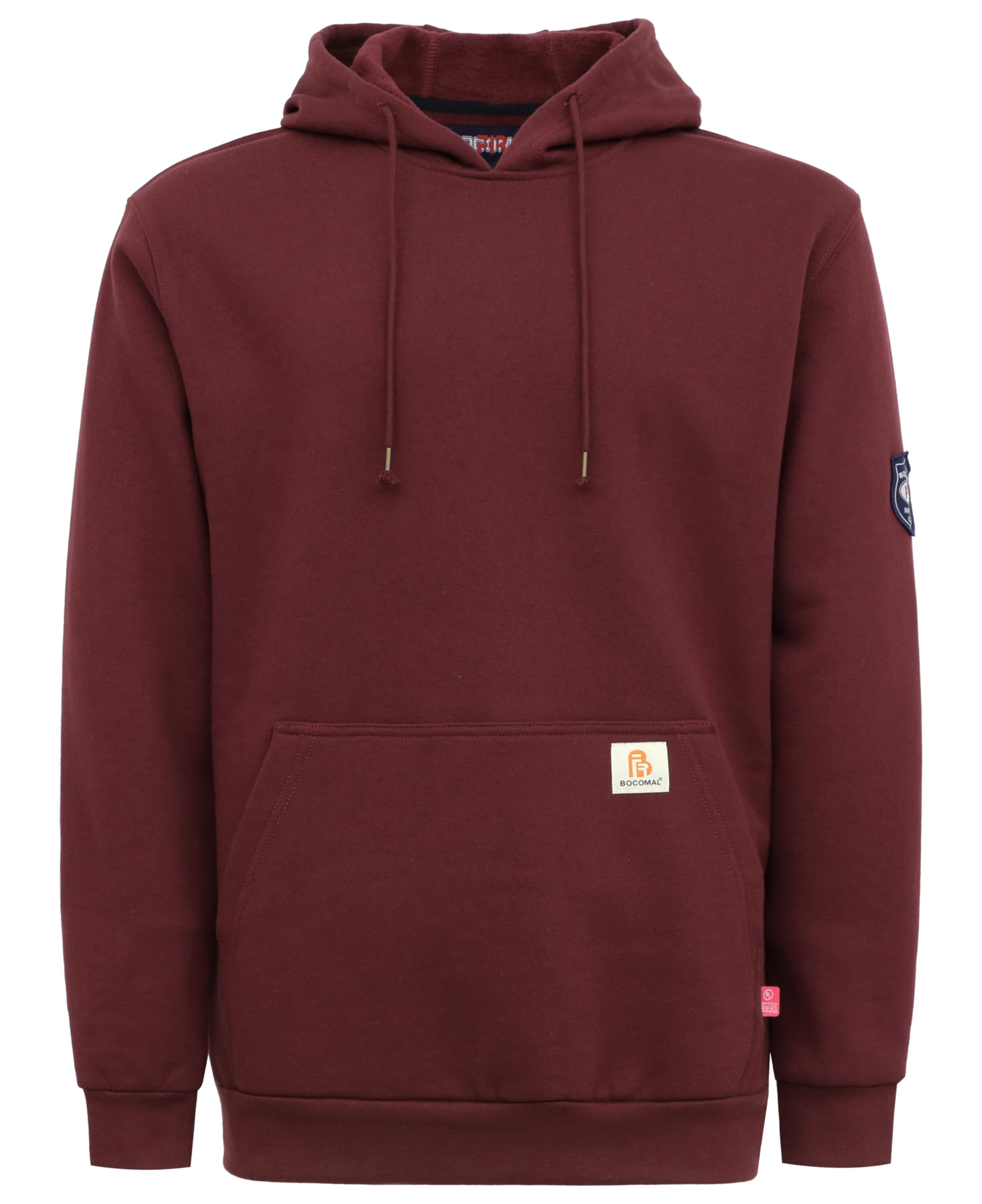 BOCOMAL FR Sweatshirt FR Hoodie Pullover Shirts 10.5oz Midweight Maroon Flame Resistant Hooded Shirts Image