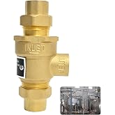 1/2" 9D-M3 Dual Check Valve Backflow Preventer, Brass Backflow Preventer | 1/2" 9D-M3 Dual Check Valve with Intermediate Atmospheric Vent, Female Union Inlet and Outlet Connections, 190T012