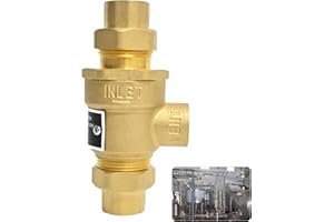 TOGJNDLL 𝙉𝙚𝙬 1/2" 9D-M3 Dual Check Valve Backflow Preventer with Intermediate Atmospheric Vent, Brass backflow preventer Female Union Inlet and Outlet Connections, 190T012, Replacement for Watts