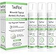 Tecflox Minoxidil Foam - 5% Minoxidil for Men and Women, Hair and Beard Growth with Biotin, Thicker Hair, Unscented, 3 x 2.11 Oz, 3-Month Supply, Hair Loss Treatment,Green