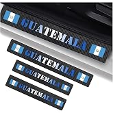 HKwroadrid 4pcs Guatemala Flag Carbon Fiber Car Door Sill Protector Sticker, Car Entry Guard Decorative, Edge Scratch Film for Auto, Truck, SUV Front/Rear Doors（Guatemala Flag ）