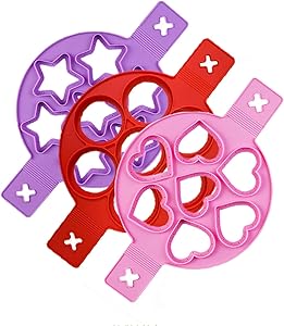 Silicone Egg Ring Nonstick Pancake Maker Egg Ring Maker Reusable Pancake Molds Ring Fried Egg Mold Egg Maker Egg Poacher, 3 Pack