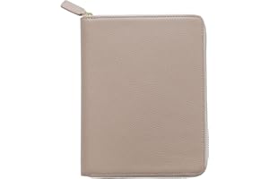 Moterm Zippered Leather Cover for Stalogy B6 Planners (Pebbled-Taupe)