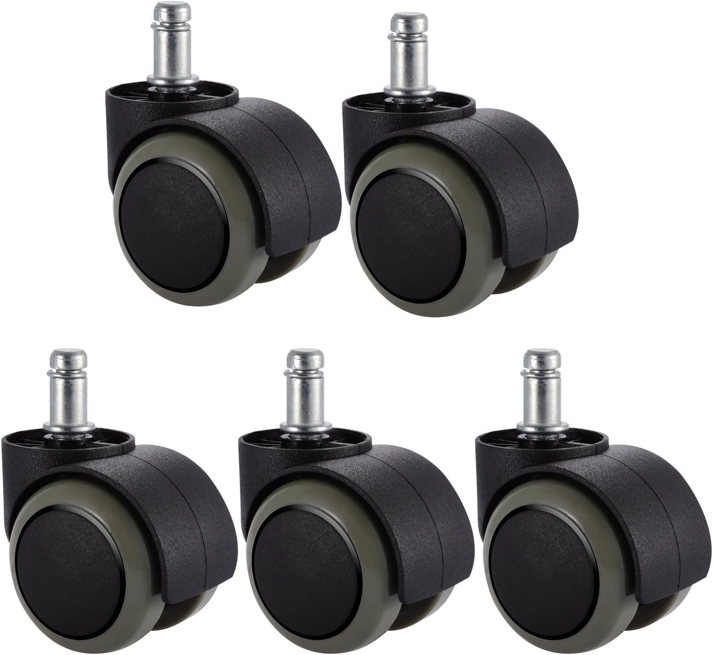 PChero 5 Packs Office Chair Casters Wheels with Universal Standard Size 11mm Stem Diameter and 22mm Stem Length (0.43inch X 0.86inch), Support up to 550LBs Weight: Furniture & Decor