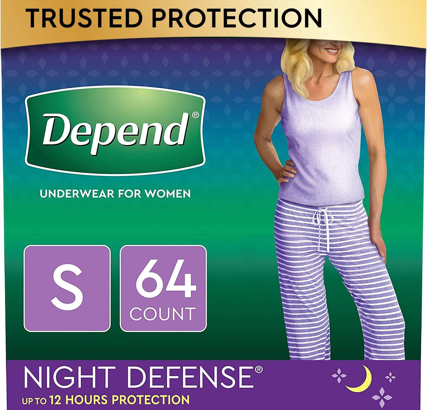 Depend Night Defense Incontinence Underwear for Women, Disposable, Overnight, Large, Blush, 56 Count (4 Packs of 14) (Packaging May Vary): Health & Personal Care