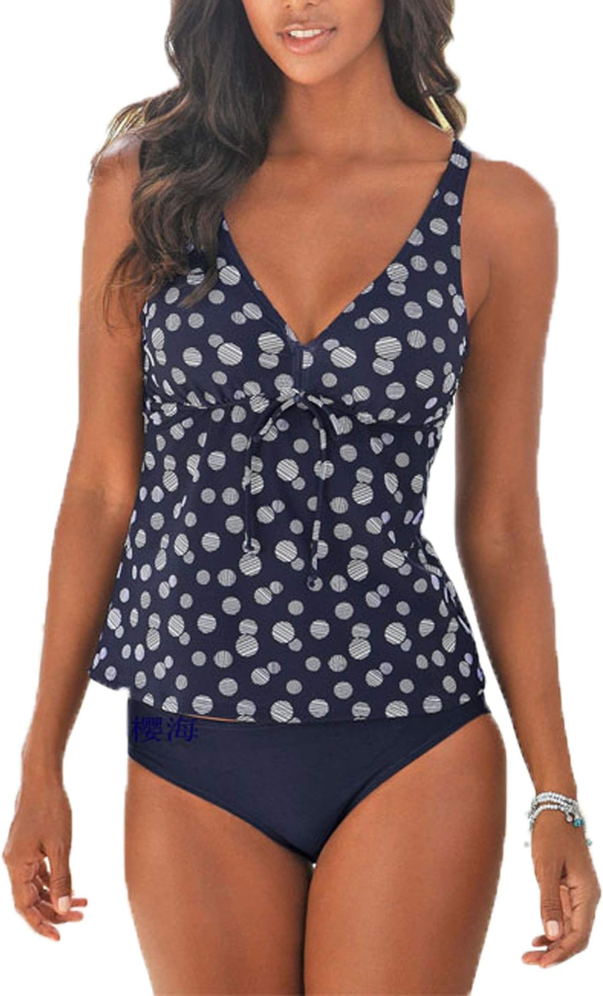 LOMON Women's Racerback Tankini Set Boyshort Two Piece Swimsuit