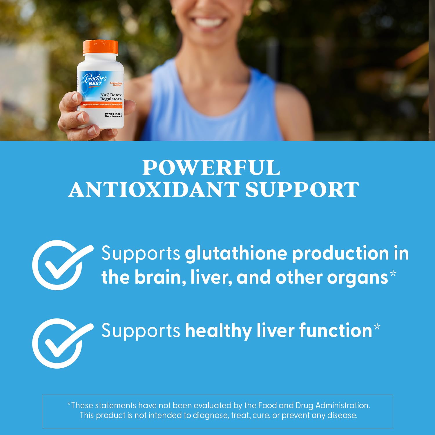 Doctors Best NAC Detox Regulators, Supports Cellular Health & Liver Function, Non-GMO, Gluten Free, Soy Free, Vegetarian 60 Veggie Caps