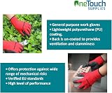 A406 24 Pair Red Nitrile Coated Work Gloves for Builders, Gardening, view 6