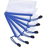 YOKIVE 6 Pack Mesh Zipper Bags, B8 Mesh File Pockets | Plastic Document Pouch, Great for Office Appliances Travel Storage(White)