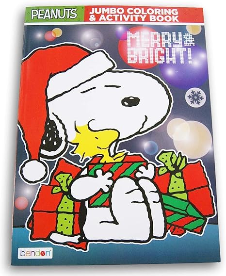 Amazon スヌーピーとウッドストック Merry Bright クリスマス 塗り絵 アクティビティブック 64ページ お絵かき ねんど シール おもちゃ