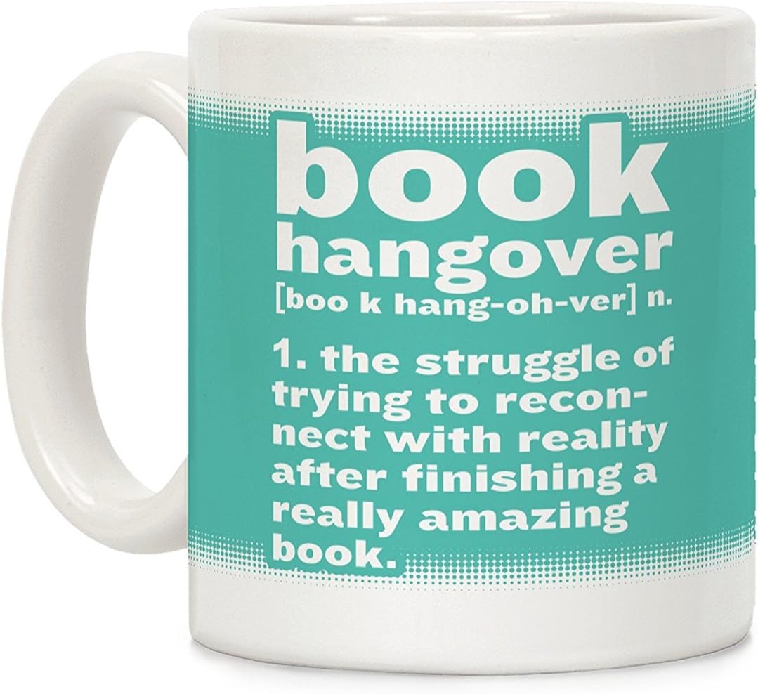 LookHUMAN Book Hangover Definition White 11 Ounce Ceramic Coffee Mug