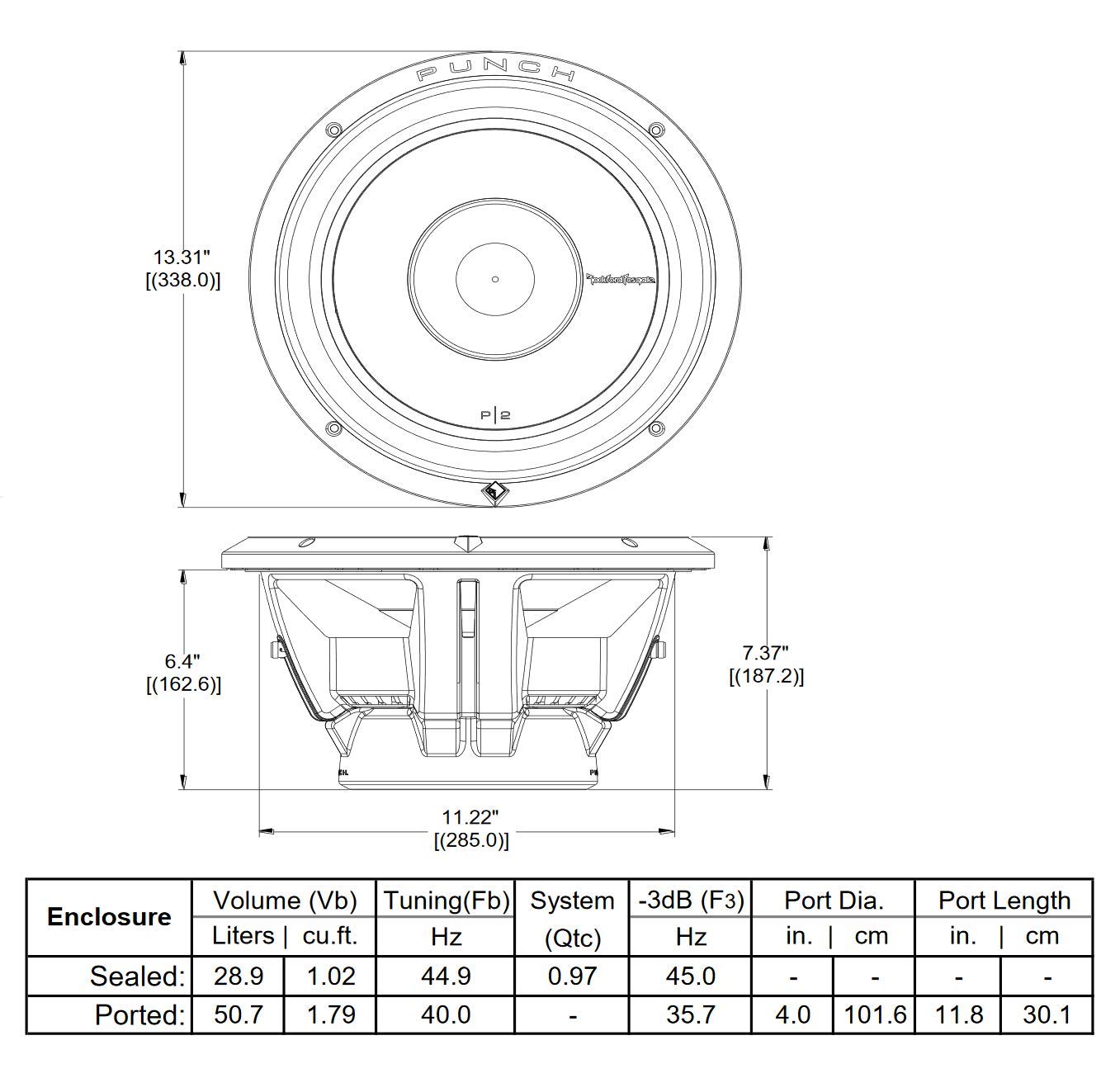 Amazon.com: Rockford Fosgate P2D4-12 Punch 12" P2 4-Ohm DVC Subwoofer: Car  Electronics