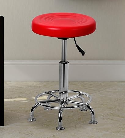 STYLBASE Adjustable Kitchen Stool|Bar Stool|Office Stool|Cafeteria Stool, Red