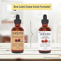 PURA D'OR 4 Oz ORGANIC Castor Oil - 100% Pure USDA