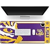 FOCO NCAA Official Established Primary Logo Wordmark Home Office Desk Pad Mouse Pad Mat 35" x 16" (LSU Tigers, LSU Tigers)