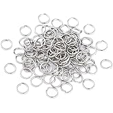 KISSITTY 2000Pcs 6mm Stainless Steel Open Jump Rings Connectors 0.8mm Thick Chainmail Making Jewelry Findings