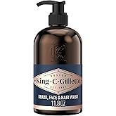 3in1 Beard, Face & Hair Wash for men, with multifunctional formula and King C. Gillette Signature Scent, 327ml