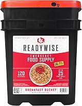 ReadyWise 120 Servings Breakfast Only Grab & Go Bucket Freeze Dried