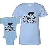 Southern Designs Mama Bear Matching Baby Romper and Mother Fashion Tee by