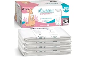 GODYOY Refills Compatible with DEKOR Classic Diaper Pail Refill Bags| 4 Pack| Super Powerful Odor Eliminator Extra Thick Diaper Pail Bags| Each Holds up to 2772 Diapers| Fresh Lemon Scent| Easy to Replace