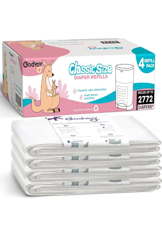 Recambios Bolsas Cubo Pañales - Pack 6 Rollos, 12 M Largo, Compatibles Korbell, Antiolor 7 Capas