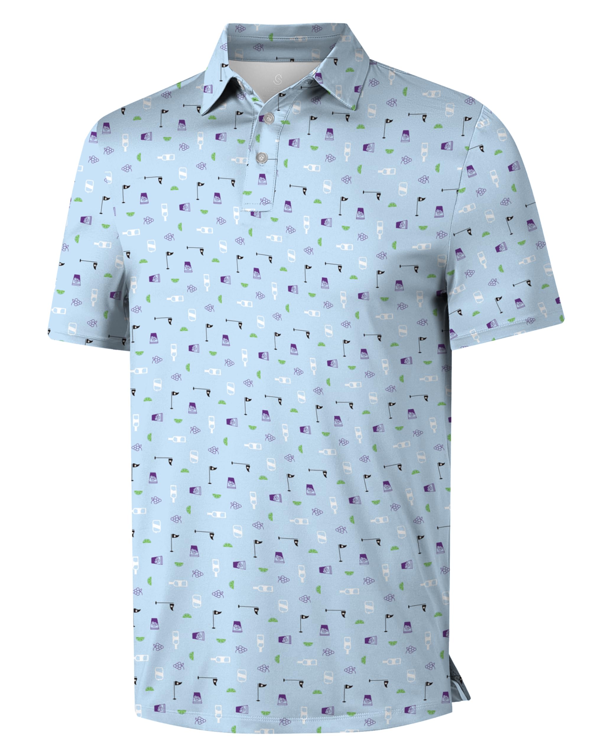 ISEEGZ Mens Golf Shirt Short Sleeve Funny Print