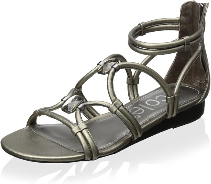 Amazon.com | nicole Women's Alfie Sandal, New Pewter, 6.5 M US | Flats