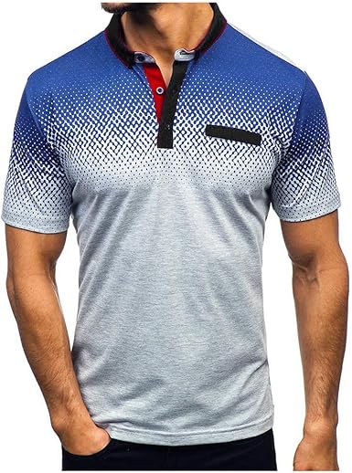 Sylar Camisetas Hombre Manga Corta Camisa De Manga Corta Moda Hombre Gradiente Cuello Redondo Hombre Polo De Color Sólido Verano Primavera Deporte Golf Tennis T-Shirt Oficina: Amazon.es: Ropa y accesorios
