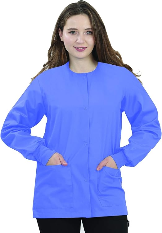 Amazon Com Mazel Uniforms Womens Scrub Jacket Warm Up Jacket With