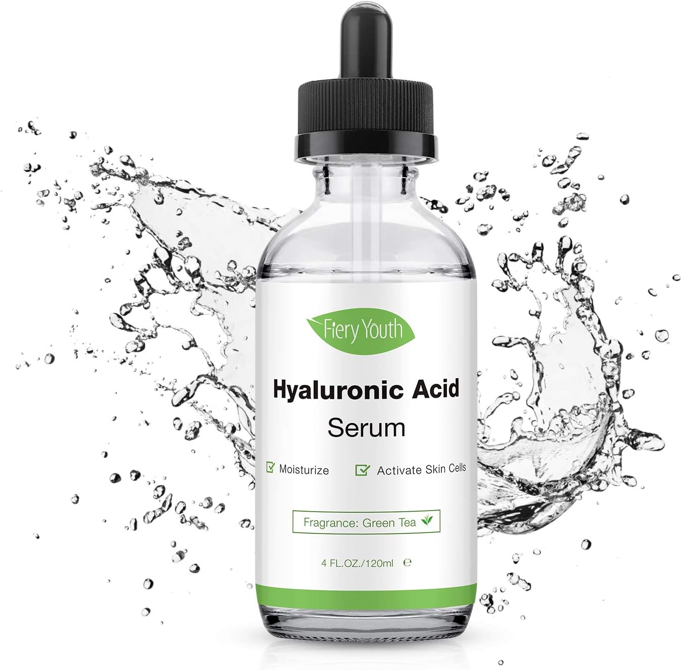 Hyaluronic Acid Serum 4 oz - 100% Pure Hyaluronic Acid Organic Hydrating Serum for Face and Anti Aging Serum Give You Hydration,Moisture,Non-greasy & Smooth Skin