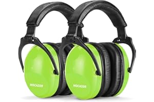 Hocazor 2 Pack HZ015 Kids Ear Protection Safety Earmuffs Durable Noise Cancelling Headphones, green+green