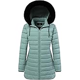 GOLDLADIES Women's Waterproof Long Down Jacket,Warm Winter Hooded Puffer Coat Thickened for Hiking Outdoor