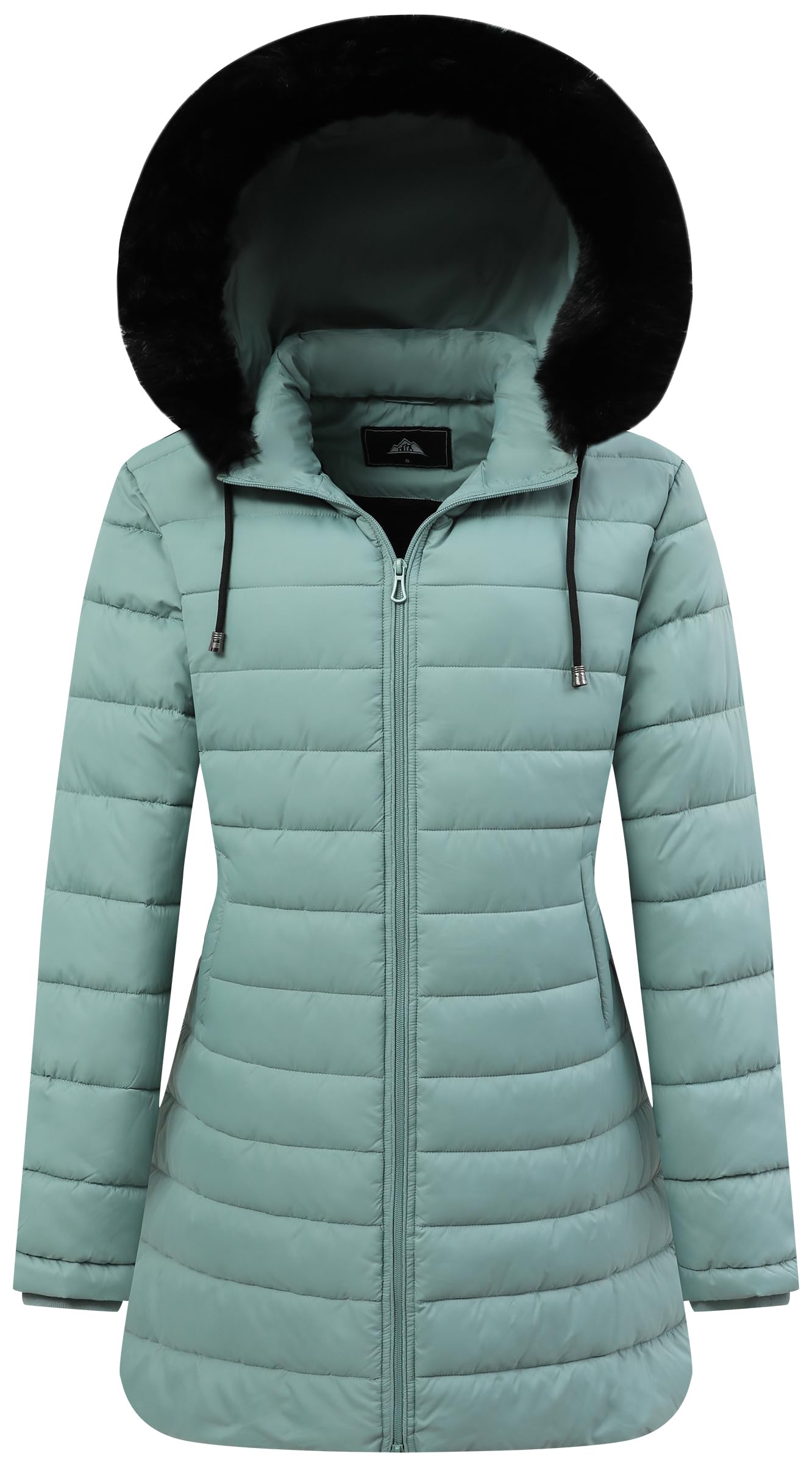 GOLDLADIES Women's Waterproof Long Down Jacket,Warm Winter Hooded Puffer Coat Thickened for Hiking Outdoor Image