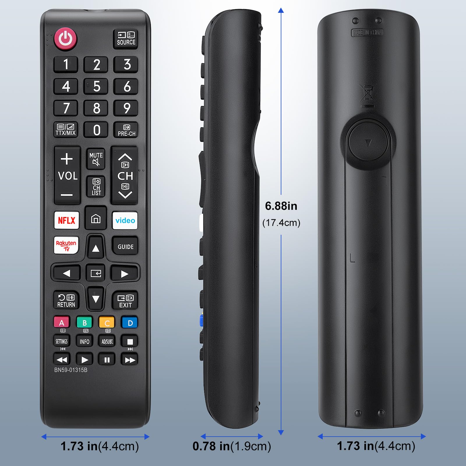 2er-Pack Universal Fernbedienung für alle Samsung Fernseher The Frame Curved Solar Crystal UHD LED HDTV Neo QLED 3D 4K 8K Smart TV Ersatz für Samsung Fernbedienung Original BN59-01315B 9