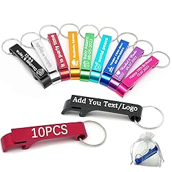 BEXOA EDC 10pcs Personalized Bottle Opener Keychain