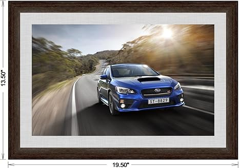 Amazon Co Jp スバルwrx Sti 14 フレーム入り車アートポスター印刷ブルーフロントサイドモーションビュー 12 X 18 ホーム キッチン